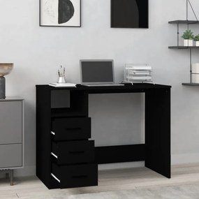 fekete szerelt fa íróasztal fiókokkal 102 x 50 x 76 cm