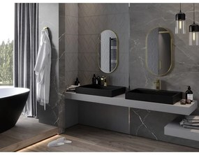 Mexen Loft, ovális fürdőszobai tükör 75 x 40 cm, keret színe arany fényes, 9851-075-040-000-50