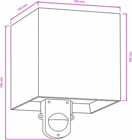 BRILAGI - CUBE LED kültéri fali lámpatest érzékelővel LED/6W/230V fekete IP65