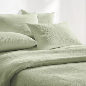 Goldea muszlin ágyneműhuzat – világos zsályaszínű 150 x 200 és 50 x 60 cm