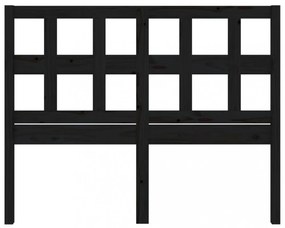 fekete tömör fenyőfa ágyfejtámla 205,5x4x100 cm