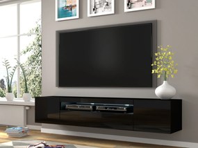 TV asztal/szekrény Aurora 200 (fényes fekete) (LED). Akció -17%. 1057712