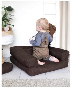 Mini Cube Creamy kinyitható gyerekfotel lábtartóval - Karup Design