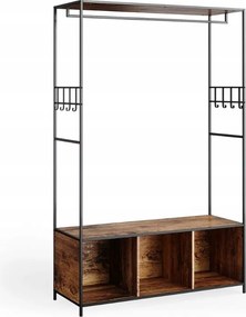 Rusztikus Gardróbszekrény Fogas Polccal És Ülőkével Előszobába Hálószobába