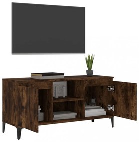 füstös tölgy színű TV-szekrény fémlábakkal 103,5 x 35 x 50 cm