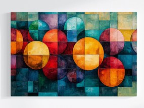 Vászonkép Canvas Színes Absztrakt Geometria Kör Négyzet 60x40