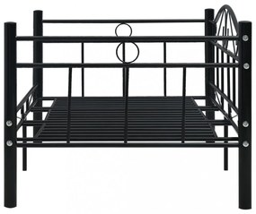 fekete fém kanapéágy-keret 90 x 200 cm
