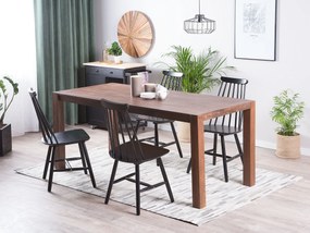 Klasszikus Sötétbarna Fa Étkezőasztal 150 x 85 cm NATURA Beliani