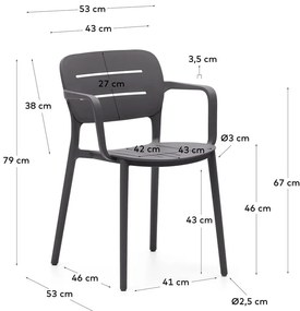 Szürke műanyag kerti szék Morella – Kave Home