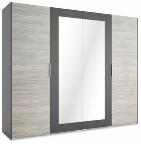 Toledo Harmónika Ajtós Gardrób Tükörrel (248 cm)