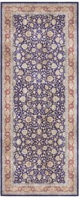 Szőnyeg 80x200 cm előszobába/folyosóra, sötétkék, orientális, lapos szövésű