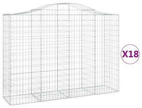18 db íves horganyzott vas gabion kosár 200x50x140/160 cm