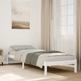 fehér tömör fenyő extra hosszú ágykeret matrac nélkül 80x220 cm