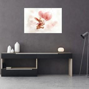 Kép - Nyuszi léggömbökkel (90x60 cm)