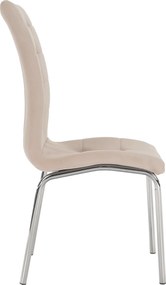 Étkezőszék, bézs Dulux Velvet szövet/króm, GERDA NEW