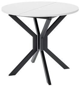 Asztal Edmond 111Fehér, Fekete, 77cm, Hosszabbíthatóság, Laminált forgácslap, Fém