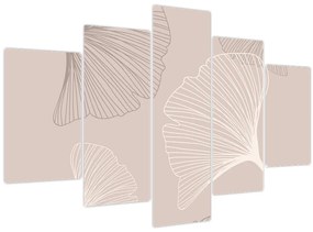 Kép - Bézs színű levelek N⁰6 (150x105 cm)