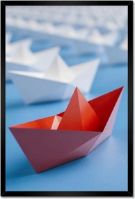 Poszterek keretben 40x60 Piros papírhajó