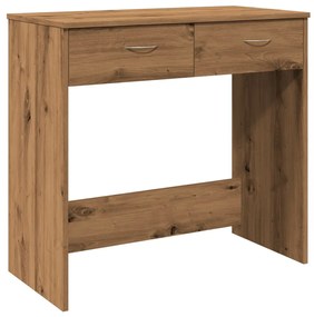 kézműves tölgy színű szerelt fa íróasztal 80 x 40 x 75 cm