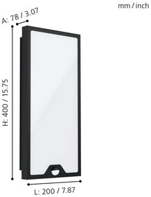 Eglo 99521 - LED Kültéri lámpa érzékelővel CASAZZA LED/16W/230V IP44