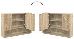 Fürdőszobai tükörszekrény sonoma tölgy 80 x 17 x 55 cm Faanyag