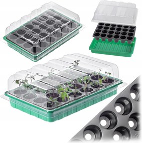 Mini Pohár Üvegház 24 Cellás Palántanevelő Tálca