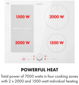 Klarstein Delicatessa 60 Hybrid, beépített indukciós főzőlap, 7000 W, 4 zóna