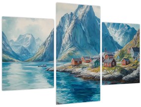 Kép - Norvég falu (90x60 cm)