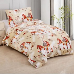 Mikroplüss ágyneműhuzat Gnome barna 200x140cm+90x70cm TiaHome