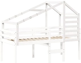 fehér tömör fenyőfa gyerekágytető 198 x 97 x 113 cm