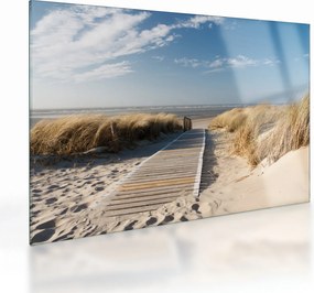 Kép - Homokos strand Langeoog szigetén, Németországban (üvegen) (70x50 cm)