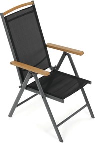 Kerti szék, alumínium, hálós kivitel, szürke, AZC-W1408 GREY