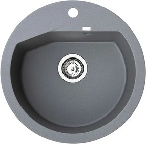 Vesta Metalac 372998 Gránit Mosogatótálca - Extra mély, Egymedencés, Kerek, Grafit