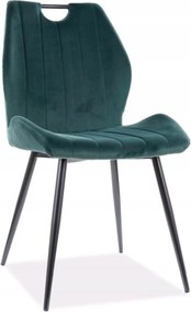 Arco Velvet kárpitozott szék fekete/zöld Sig nappaliba