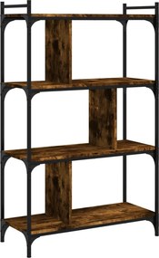 vidaXL 4 szintes füstös tölgy színű fa könyvespolc 76 x 32 x 123 cm