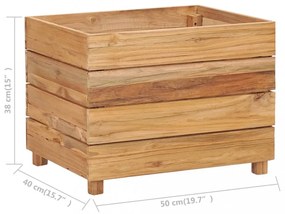 újrahasznosított tíkfa és acél magaságyás 50 x 40 x 38 cm