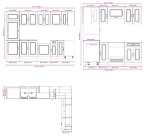 Konyhaszekrény Kalmar 2 pcs Fekete 80 x 46 x 81.5 cm Faanyag