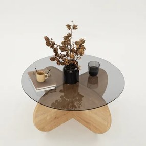 Kávésasztal BUBBLE 35x75 cm barna/fekete