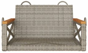 szürke polyrattan hintapad 63 x 62 x 40 cm