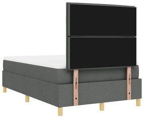 Box Spring Ágy matraccal Sötétszürke Kis Kettős Szövet