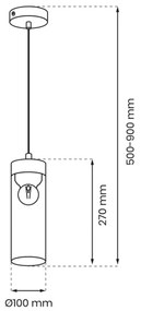 Csillár zsinóron ELICA 1xE27/60W/230V