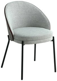 Canelas design szék, világosszürke szövet, acél láb