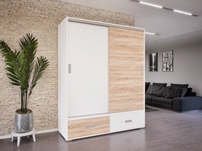 Ferano Tolóajtós Gardrób (Fehér-Sonoma) modern
