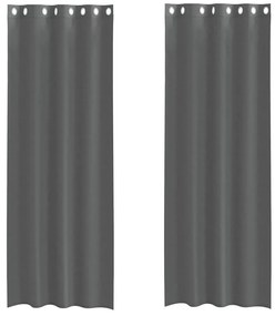 2 db sötétszürke fátyolfüggönyök rojtokkal 140x260 cm