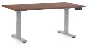 Állítható magasságú asztal OfficeTech D, 140 x 80 cm, szürke alap, dió