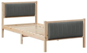 Ágykeret barna és sötétszürke 90 x 200 cm Tömör fenyőfa