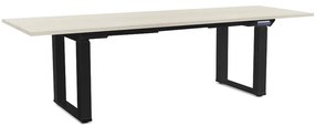 OfficeTech Strong állítható magasságú asztal 240 x 80 cm, fekete alap, fehér kőris