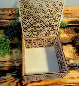 Vintage fadoboz - Könnyű, méret: 12,6x12,6x8,2 cm, hajtva