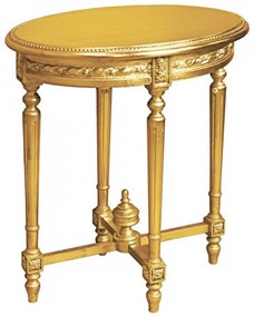 Coline arany barokk ovális asztal 65x45x75 cm