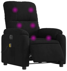 fekete mikroszálas szövet elektromos dönthető masszázsfotel